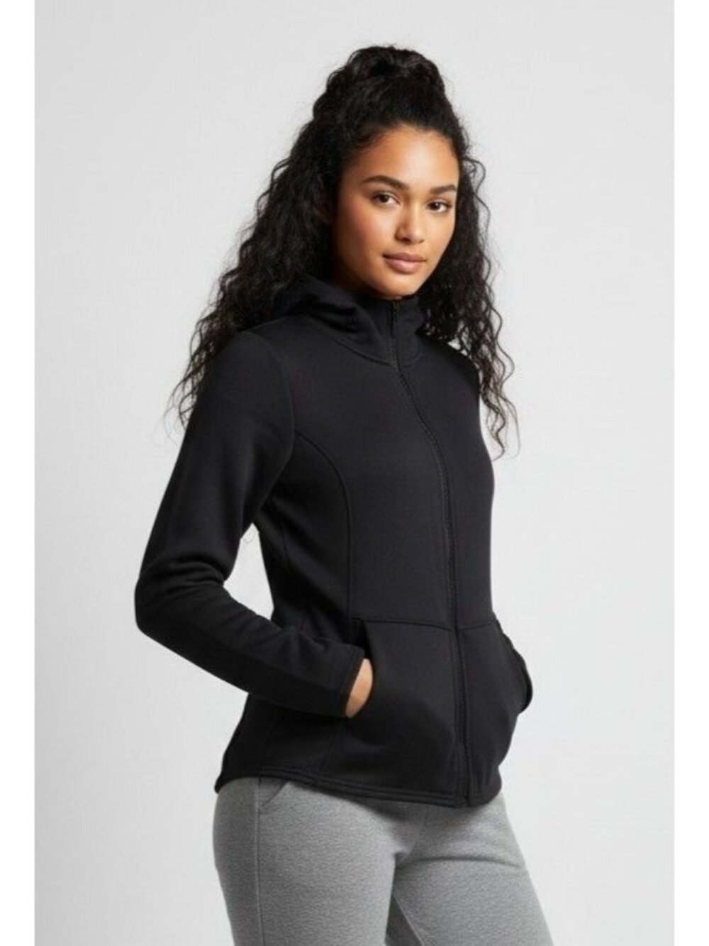 Xersion Warmth Women’s Fleece Midweight Softshell Jacket, XS, Black